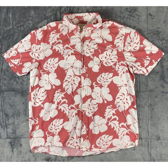 Aeropostale Other - Aeropostale Men's XL Shirt Hawaiin Style Red White Floral Short Sleeve Button Up